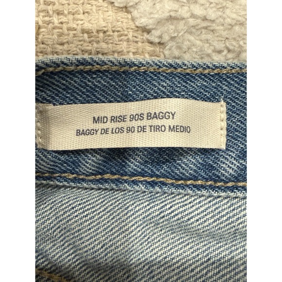 Universal Thread 90s Baggy Mid Rise Denim Blue Jeans Light Wash Women's Sz 00 - Picture 5 of 8